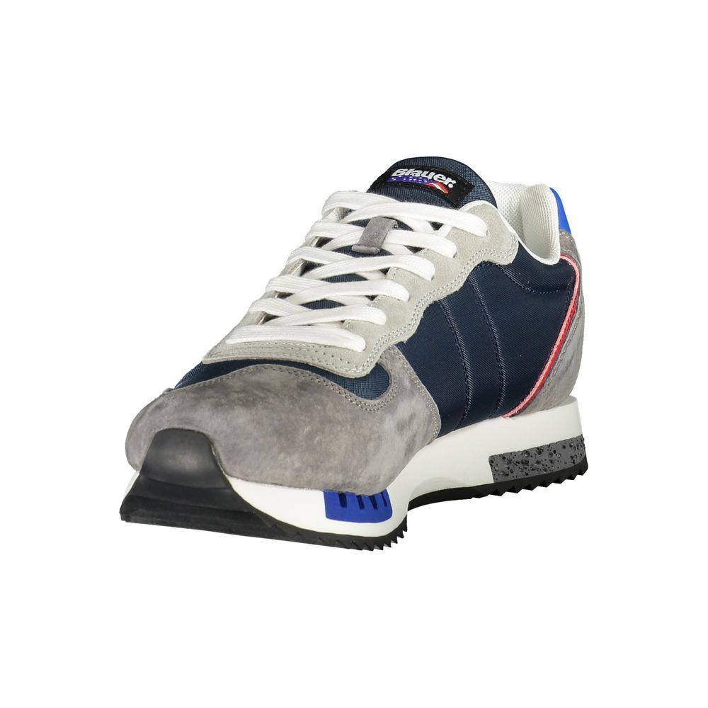 Blauer Braunes Leder Herren Sneaker