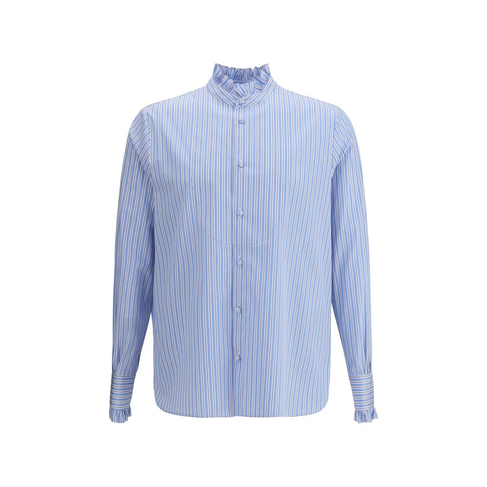 Valentino Gestreiftes Plastron und Rüschenhemd