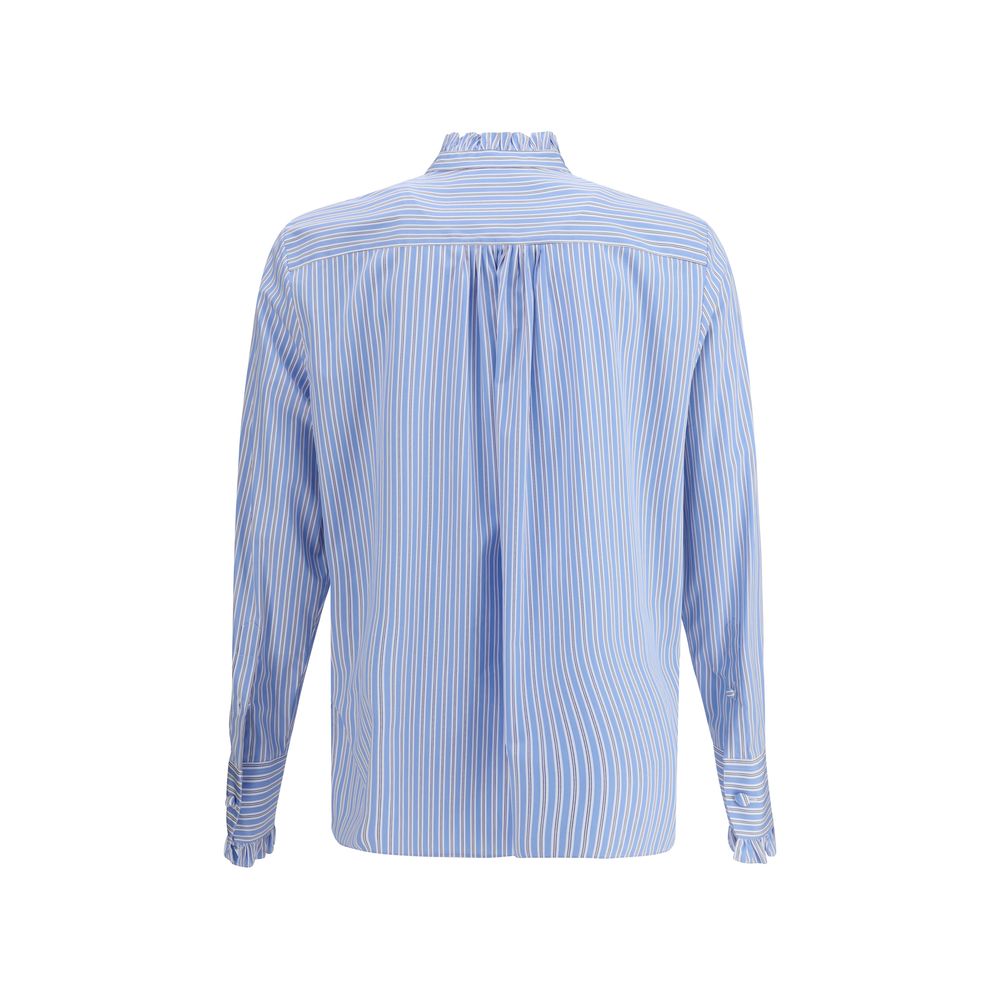 Valentino Gestreiftes Plastron und Rüschenhemd