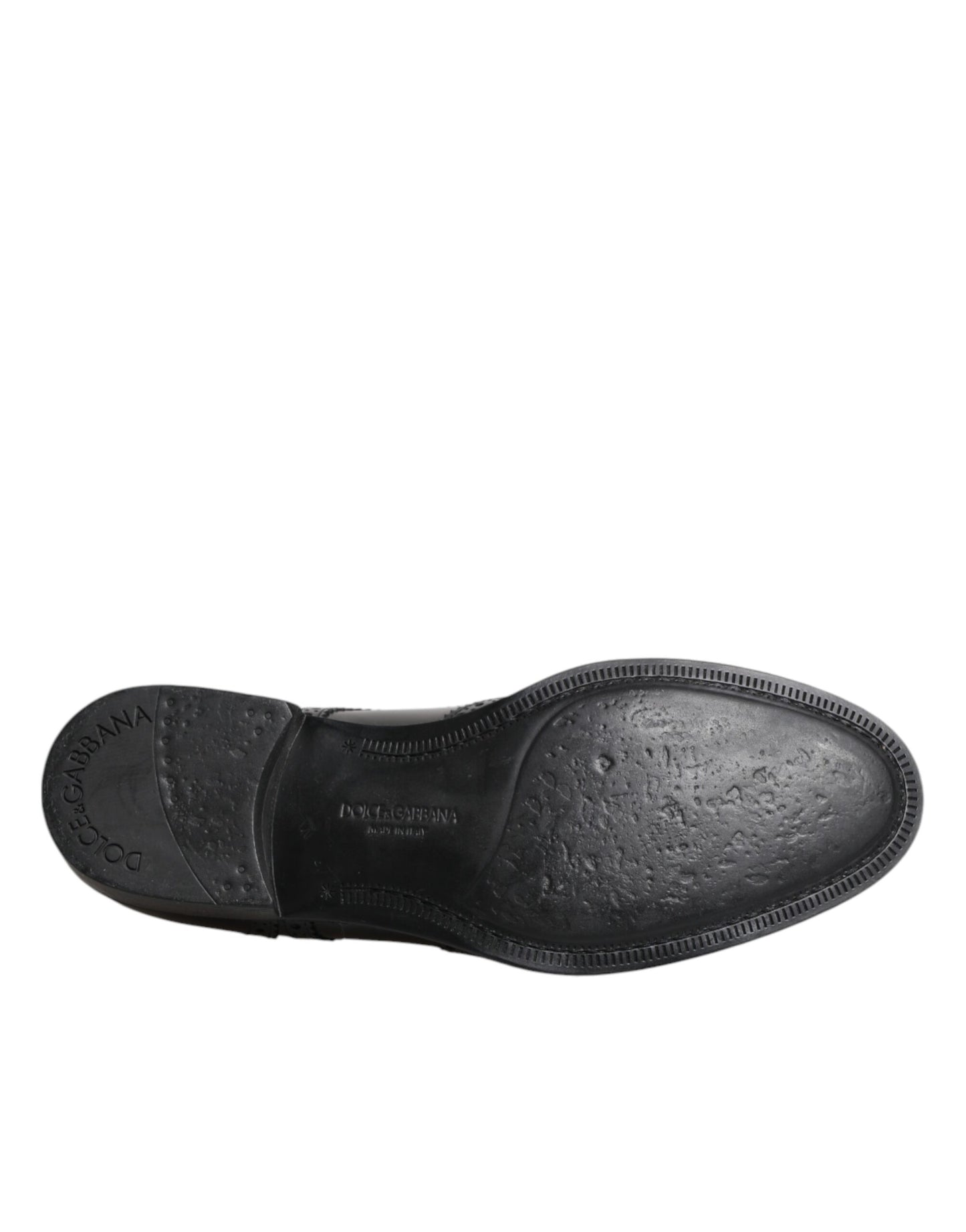 Dolce & Gabbana Schwarzes Leder Derby Wingtip Formelle Schuhe