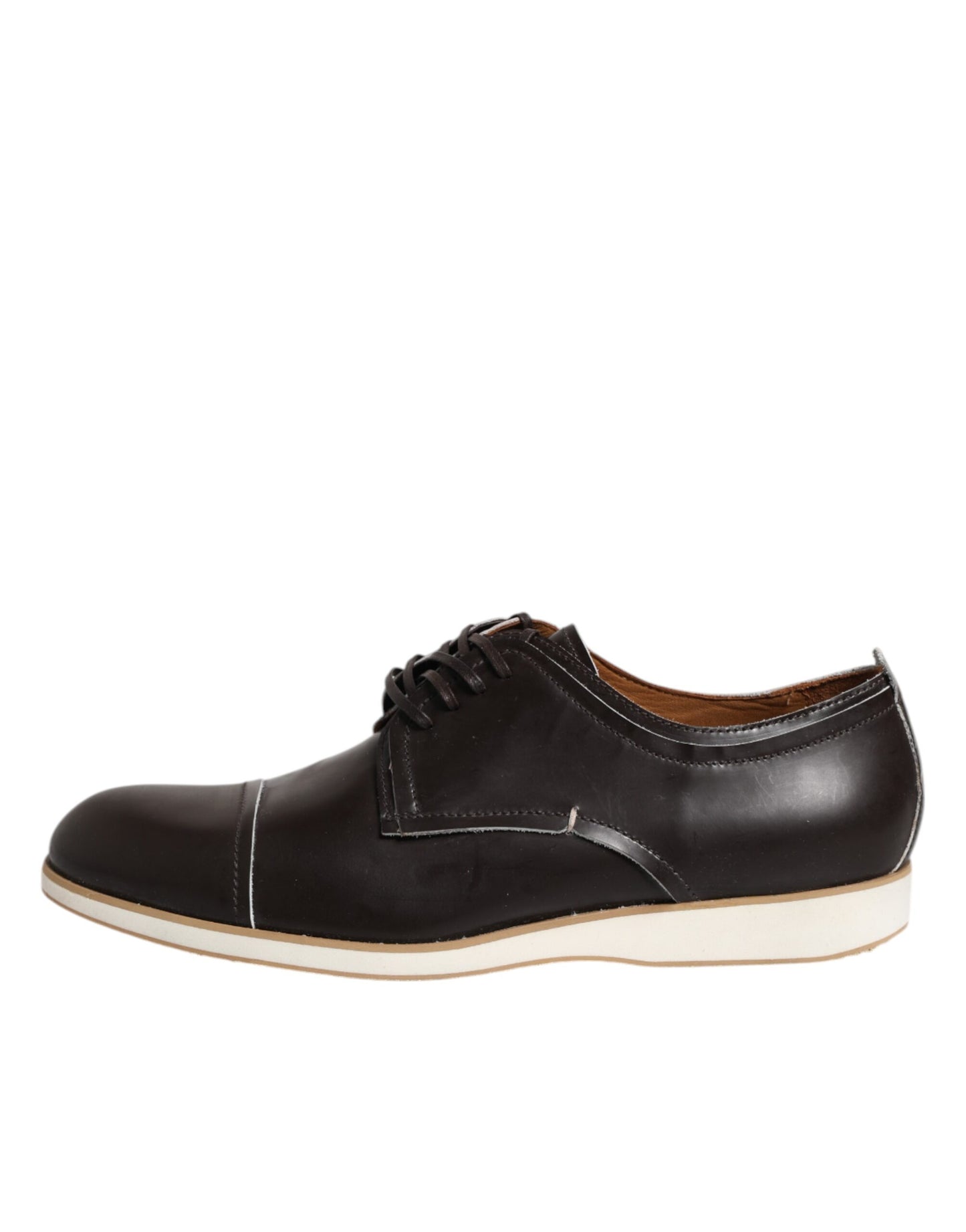 Pollini Dunkelbraune Leder Derby Schnürschuhe Kleid Formelle Schuhe