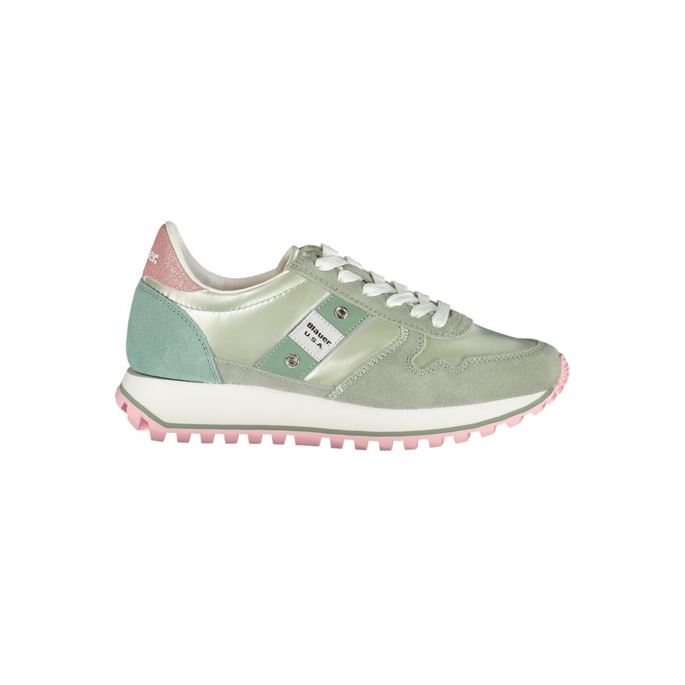 Blauer Grüner Polyester Damen Sneaker