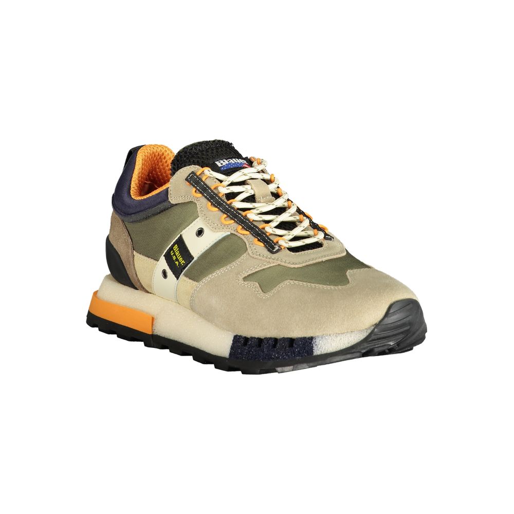 Blauer Grünes Polyethylen Herren Sneaker