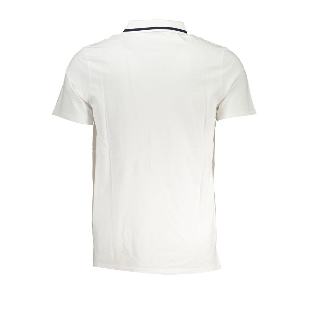 Fila Glattes weißes Baumwoll-Polo mit kontrastierenden Akzenten