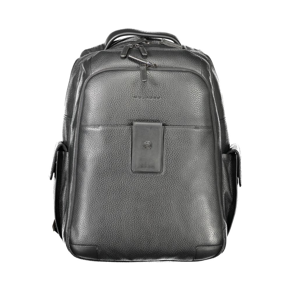 Piquadro Schwarzer Leder-Rucksack für Männer