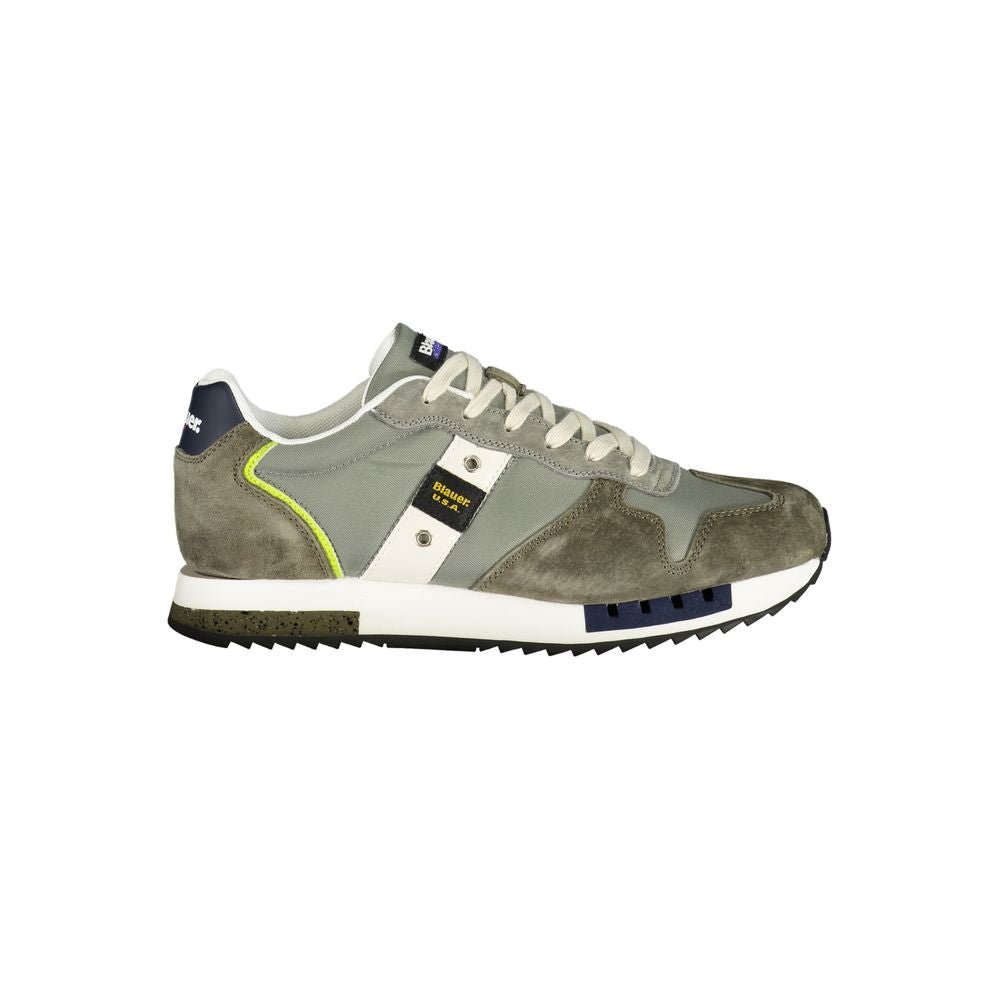 Blauer Grüner Polyester Herren Sneaker