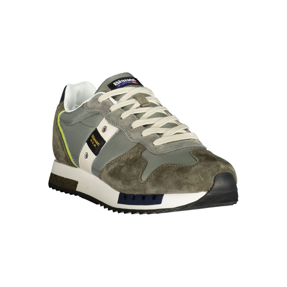 Blauer Grüner Polyester Herren Sneaker