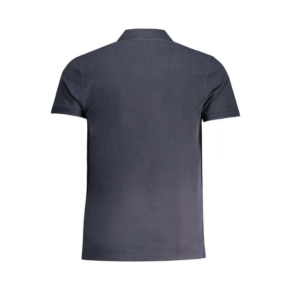 Cavalli Class Blaues Baumwoll-Poloshirt
