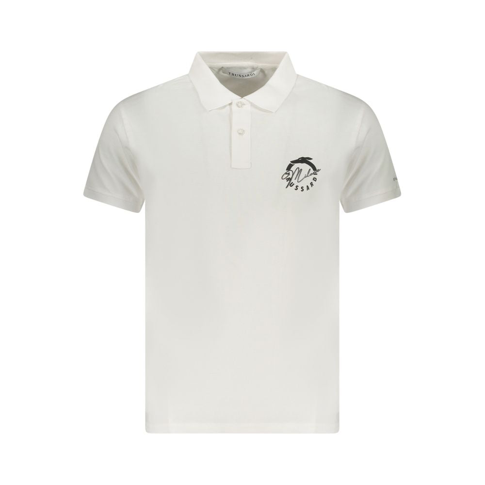 Trussardi Weißes Baumwoll-Poloshirt für Männer