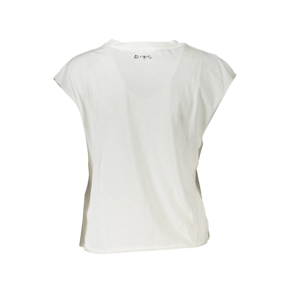 Desigual Weißes Baumwoll-T-Shirt für Frauen