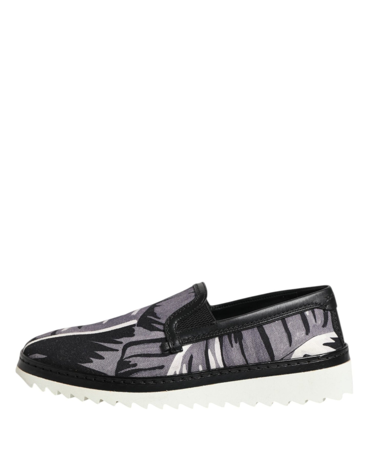 Dolce & Gabbana Schwarz Tropical Slip On Männer Turnschuhe Schuhe