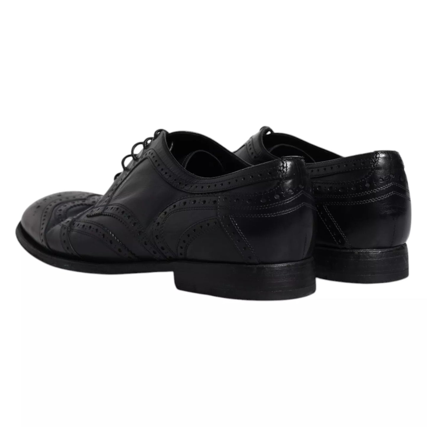 Dolce & Gabbana Dunkelblaue Leder Derby Wingtip Formelle Schuhe