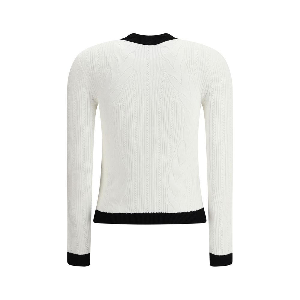 Balmain Strickjacke mit Kontrastbesatz