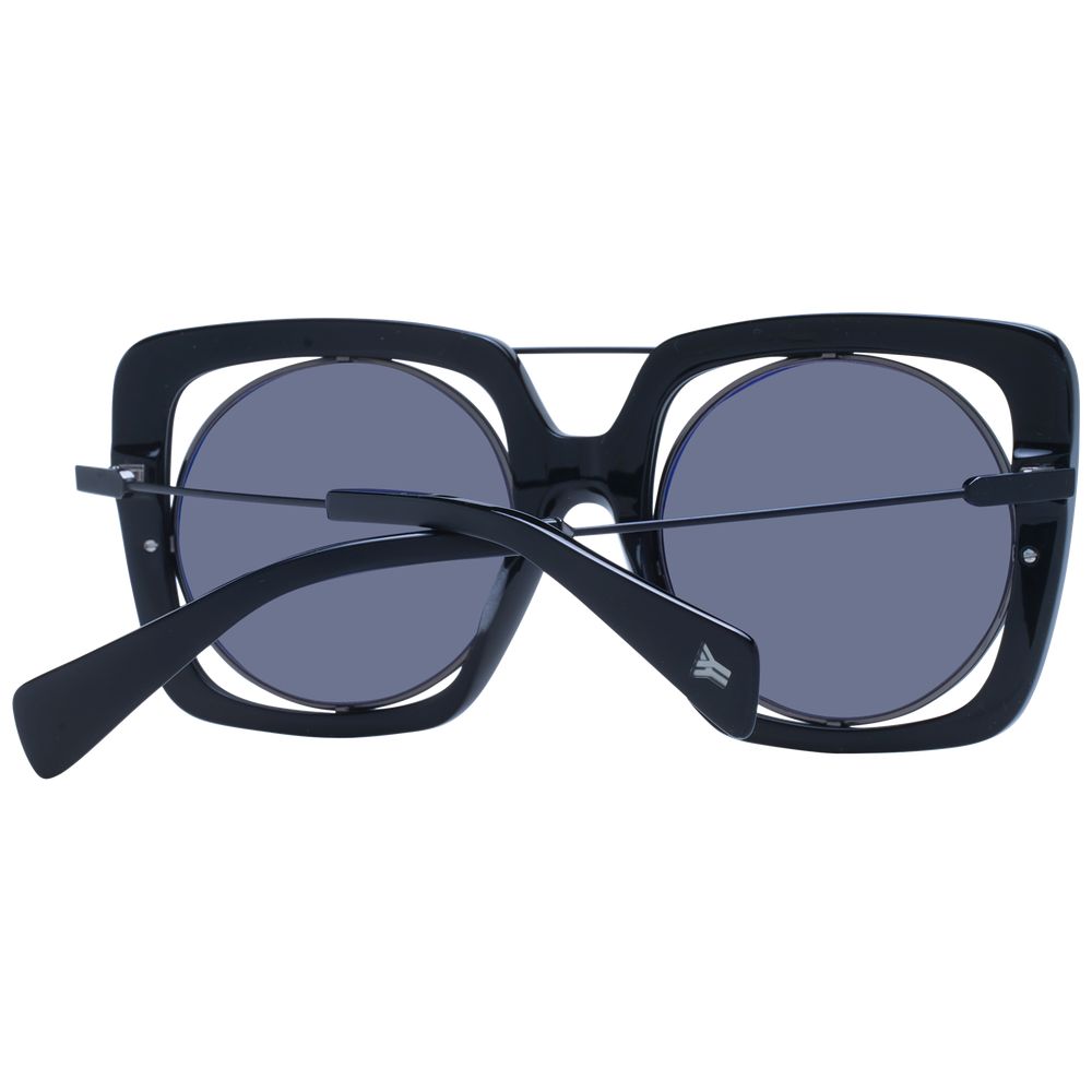 Yohji Yamamoto Monel Sonnenbrille in Schwarz