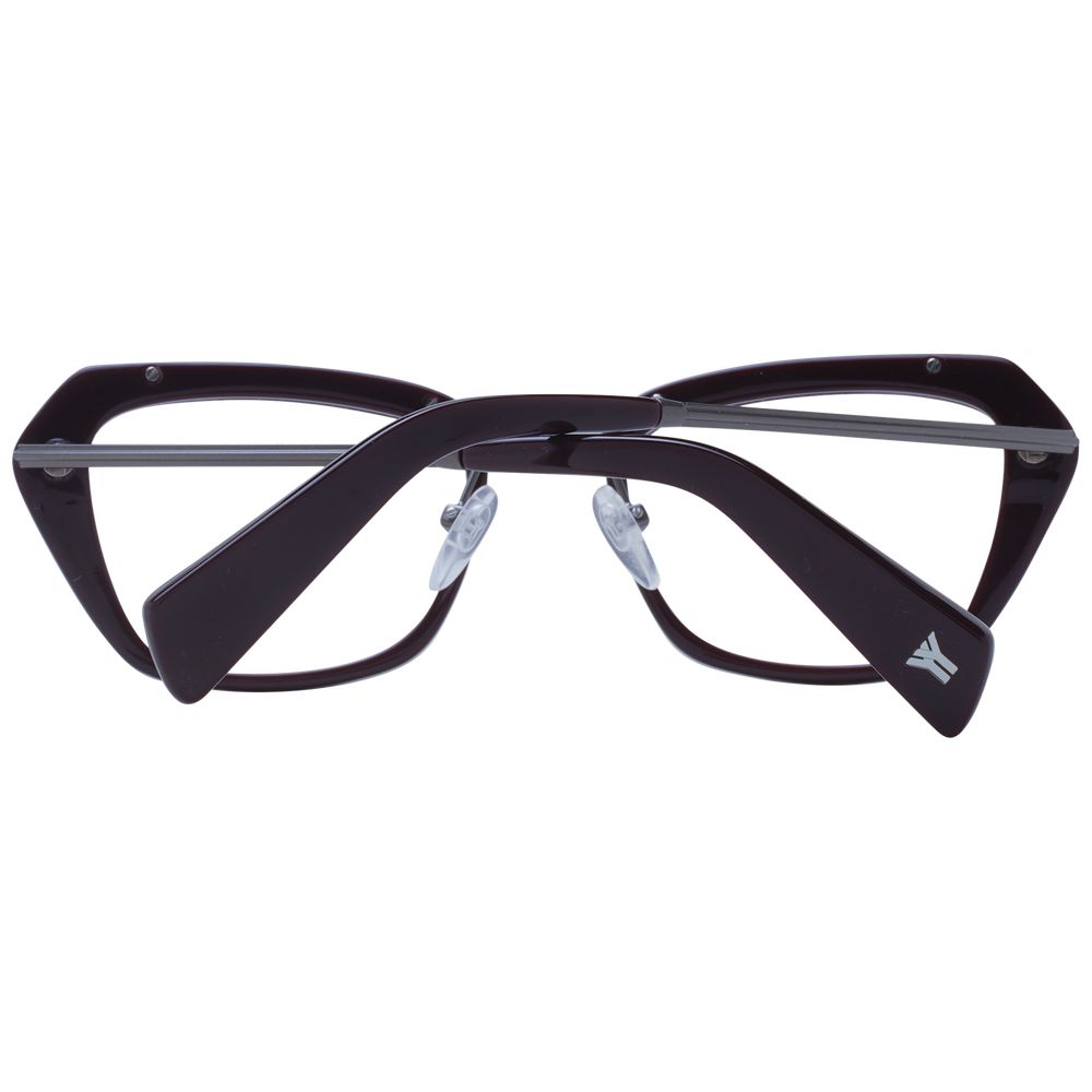 Yohji Yamamoto Burgunderfarbene Metall- und Kunststoffbrille (Gestelle)