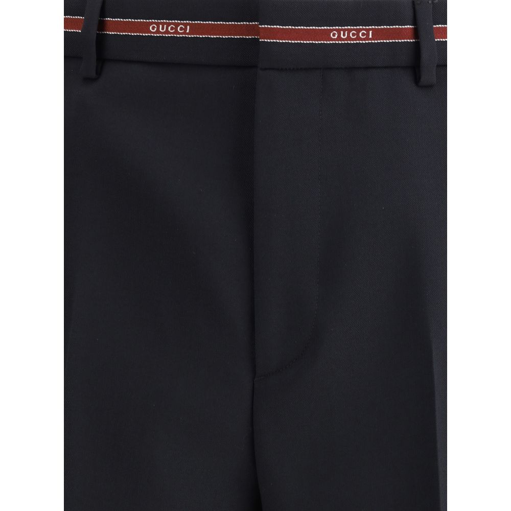 Gucci Selvedge Detail Wolle Hose