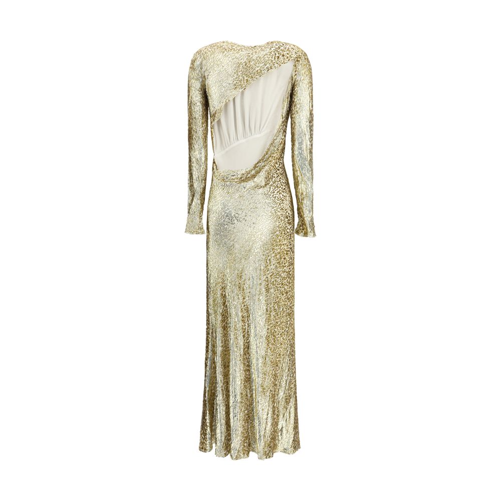 Self-Portrait Goldfaden langes Kleid