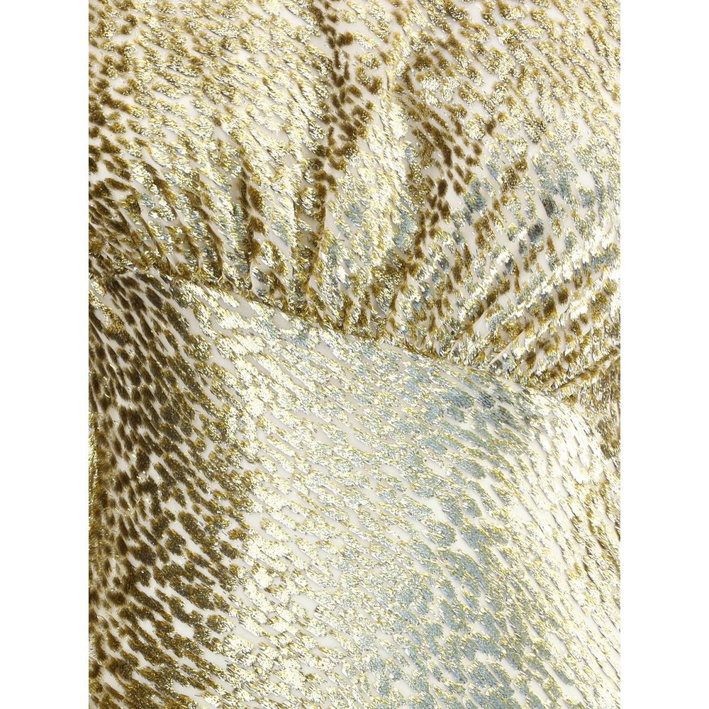 Self-Portrait Goldfaden langes Kleid