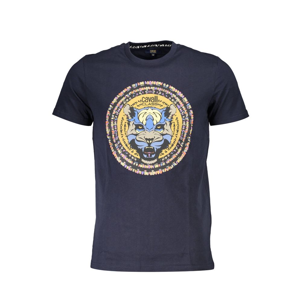 Cavalli Class T-Shirt aus blauer Baumwolle