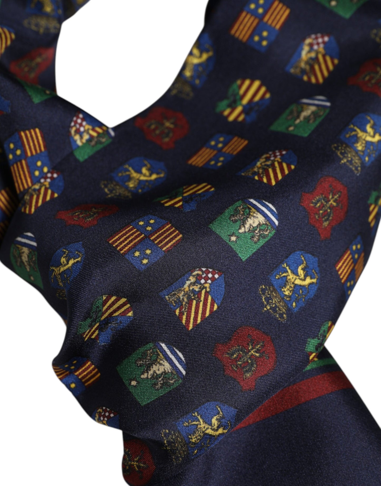 Dolce & Gabbana Foulardschal aus blauer Seide mit gedruckten Fransen