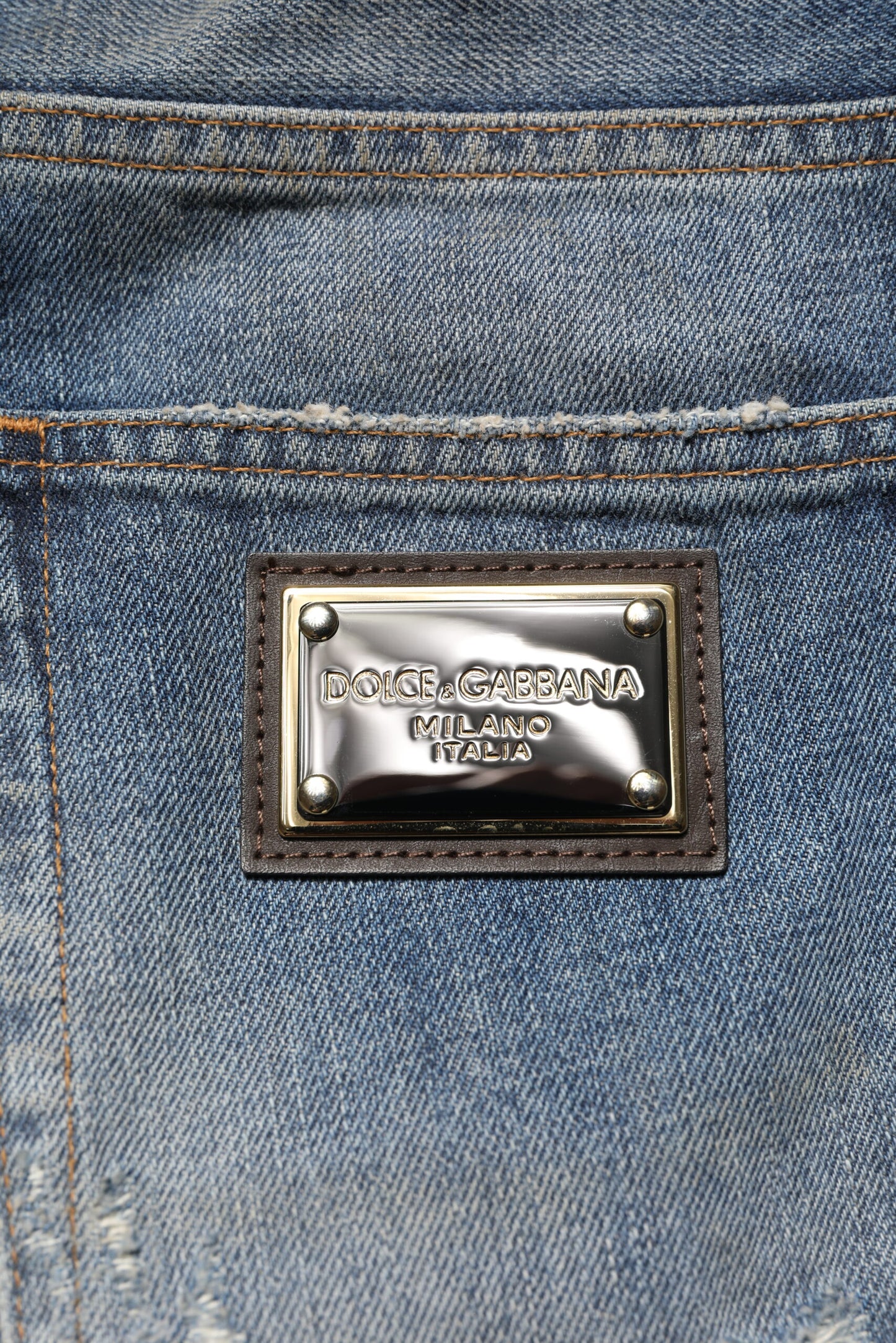 Dolce & Gabbana Blaue Baumwolle zerfleddert Männer Denim Jeans