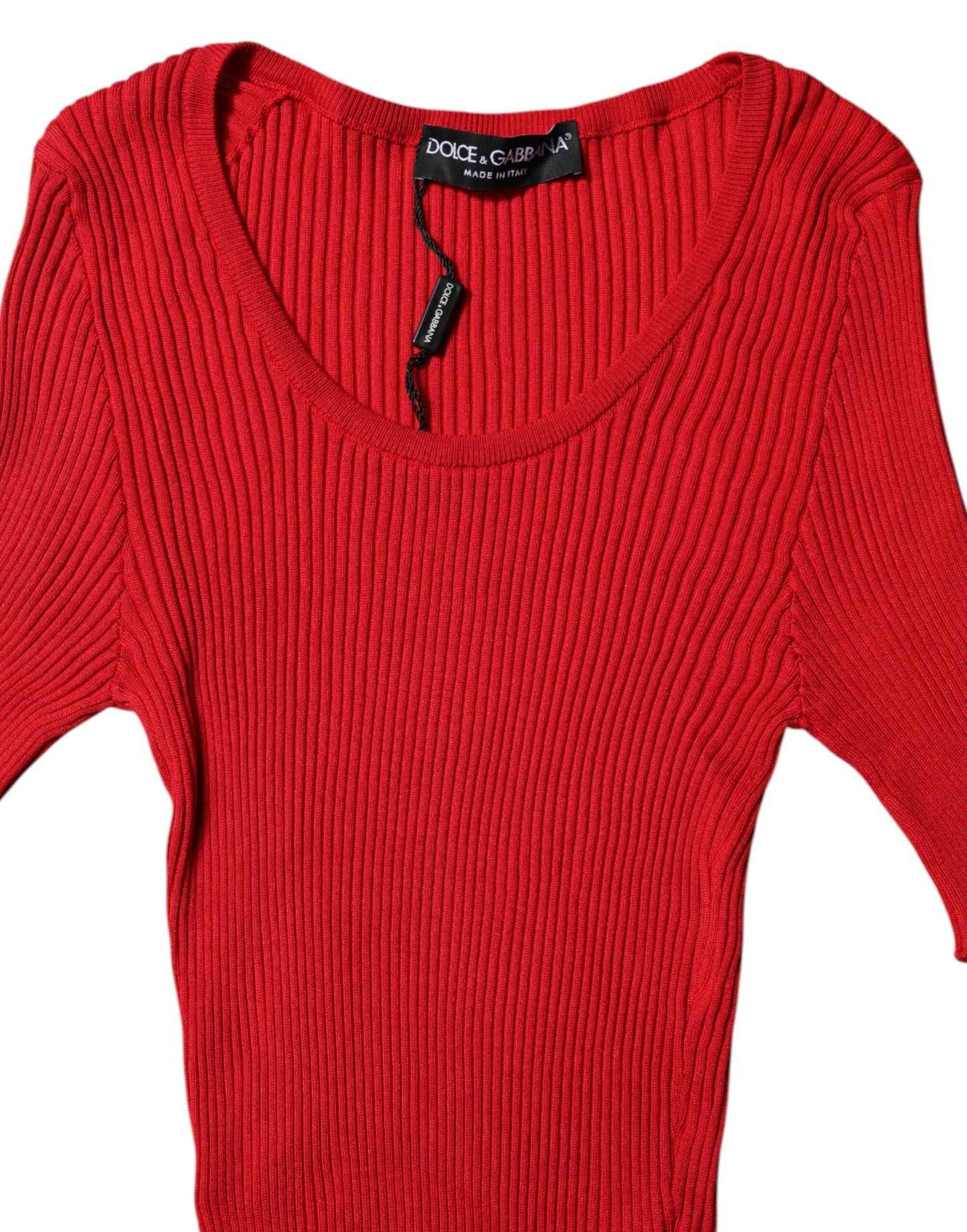 Dolce & Gabbana Rot Rundhalsausschnitt Kurzarm Pullover Top