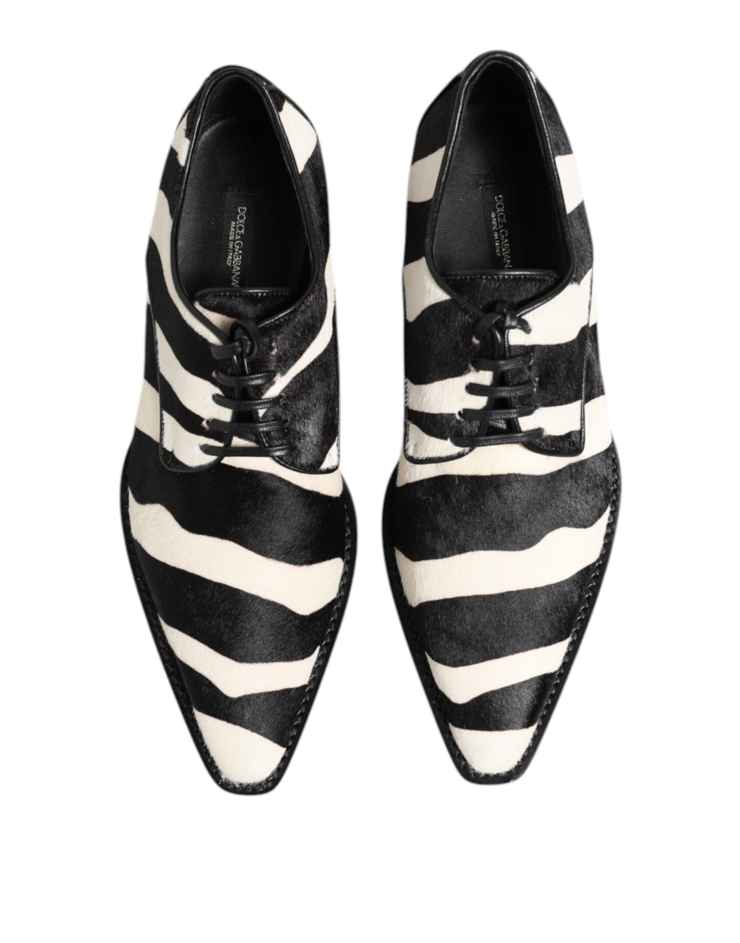 Dolce & Gabbana Schwarz Weiß Zebra Pony Fell Kleid Schuhe