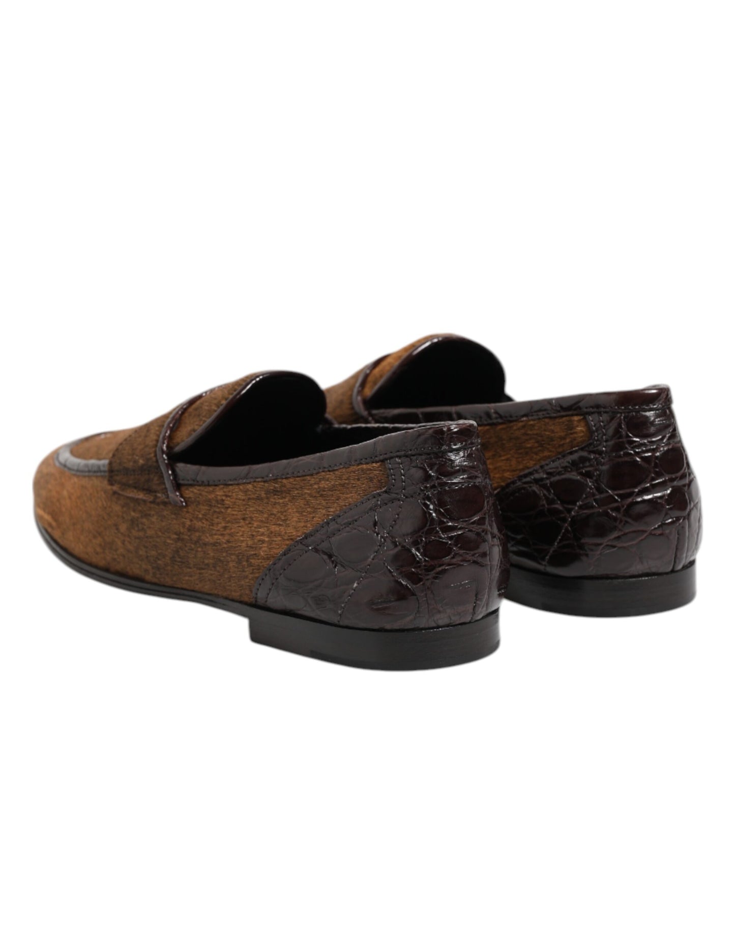 Dolce & Gabbana Braun Loafers Leder Slip On Männer Kleid Schuhe