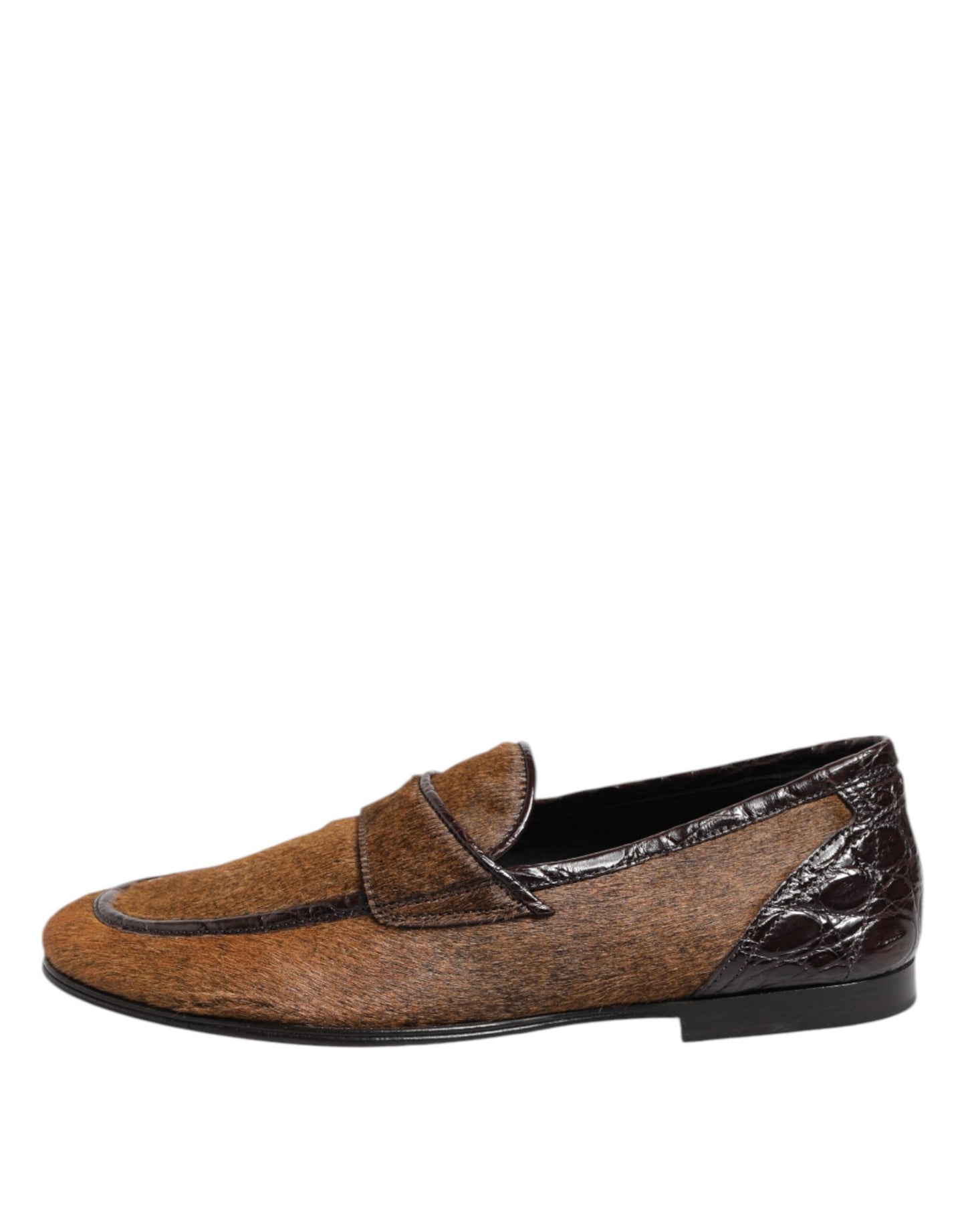 Dolce & Gabbana Braun Loafers Leder Slip On Männer Kleid Schuhe