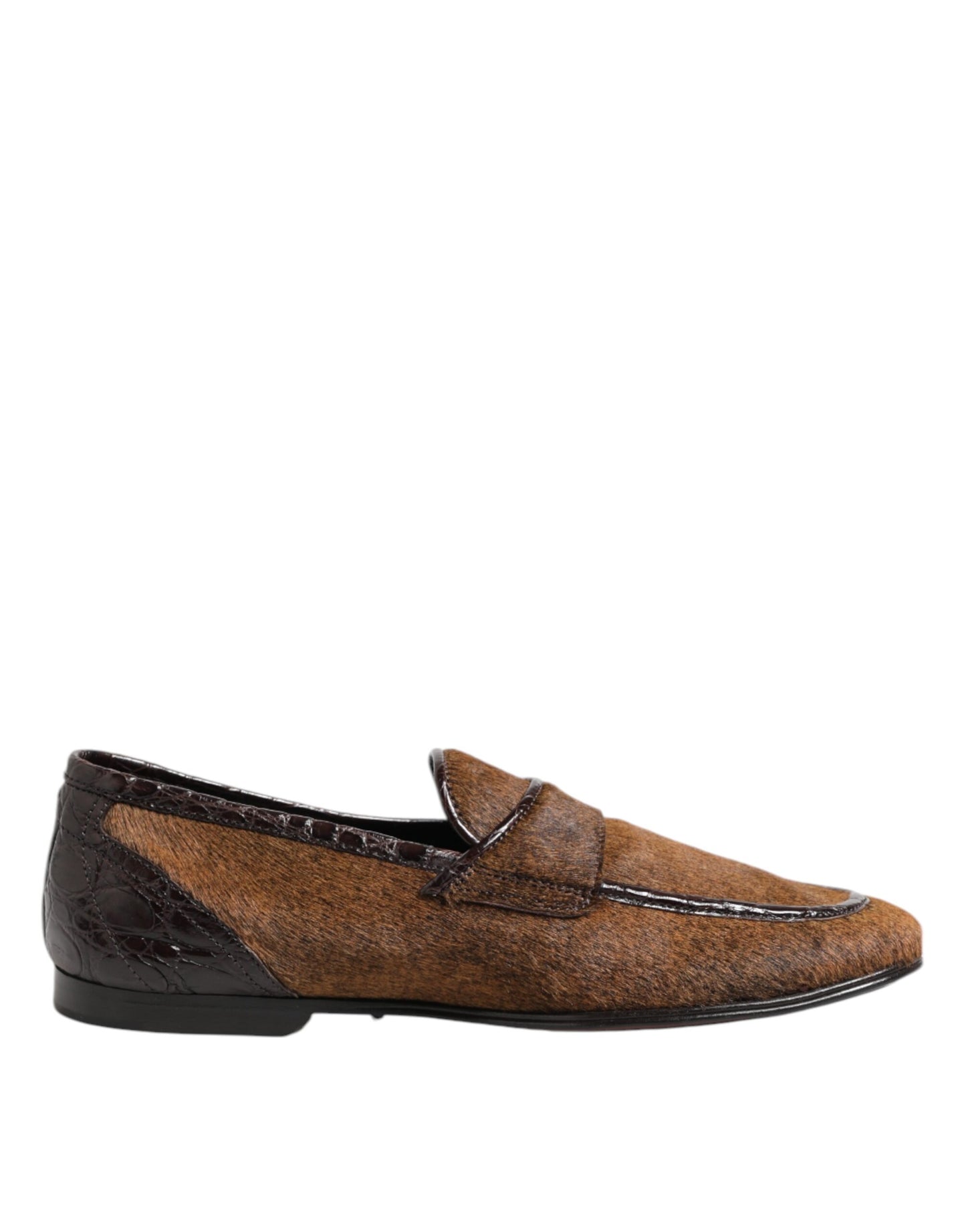 Dolce & Gabbana Braun Loafers Leder Slip On Männer Kleid Schuhe