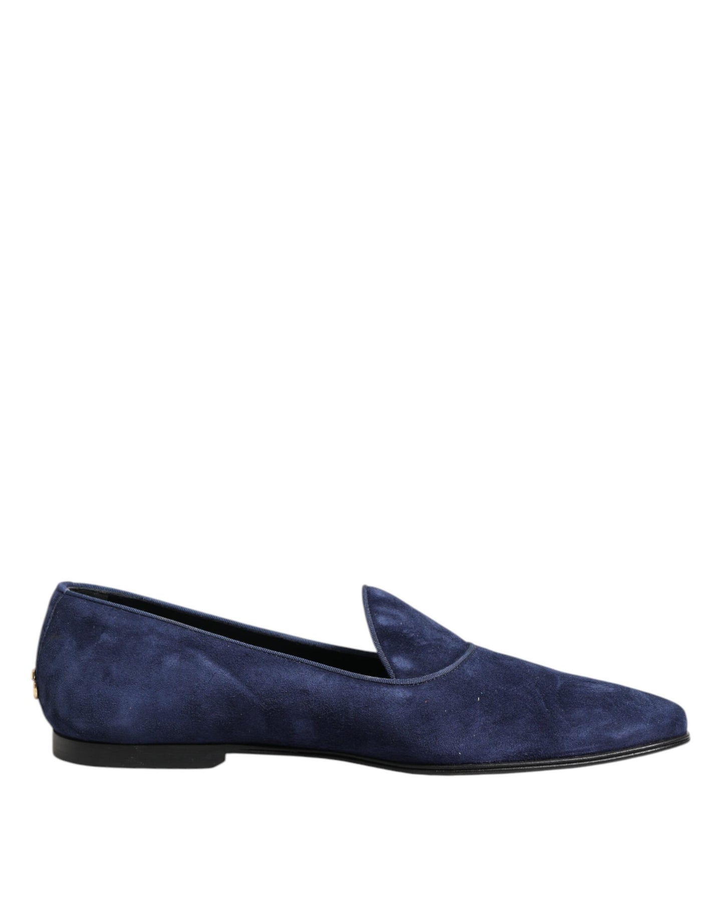 Dolce & Gabbana Blauer Samt DG Logo Loafers Formelle Schuhe