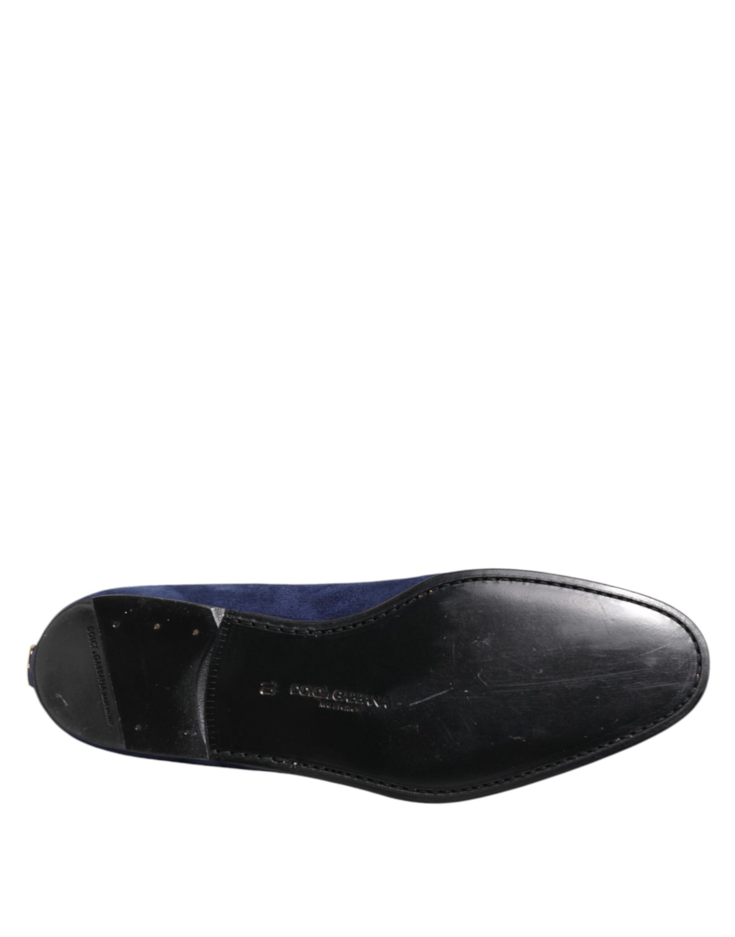 Dolce & Gabbana Blauer Samt DG Logo Loafers Formelle Schuhe