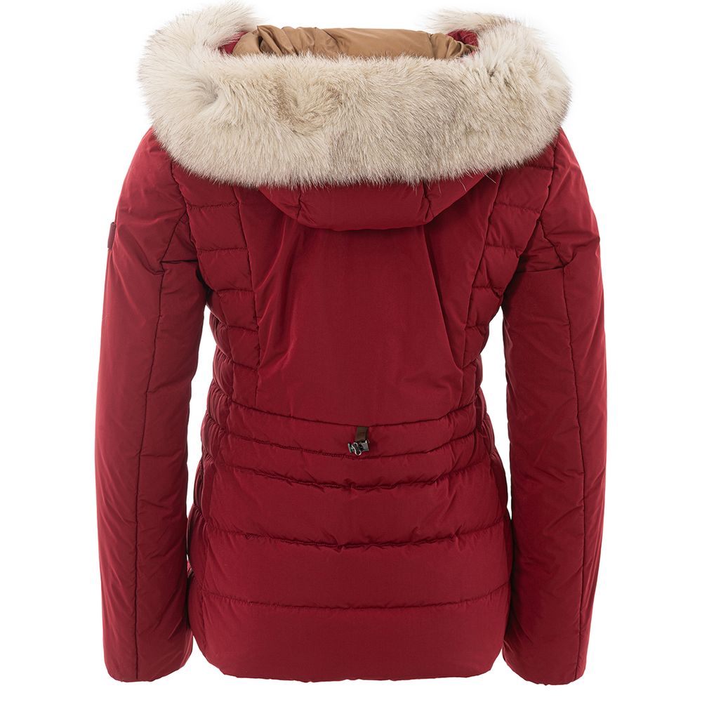 Peuterey Bordeauxfarbene Polyester-Jacken &