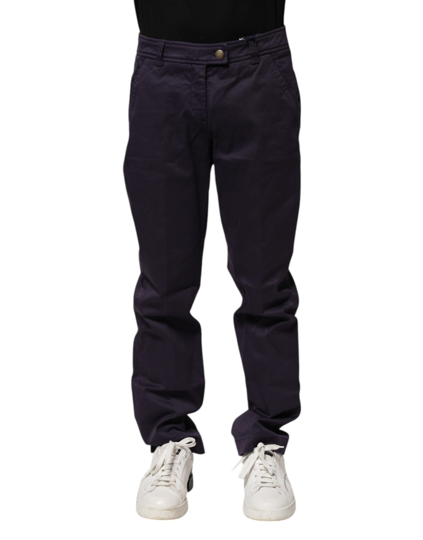 Incotex Dunkellila Mittlere Taille Casual Straight Pants