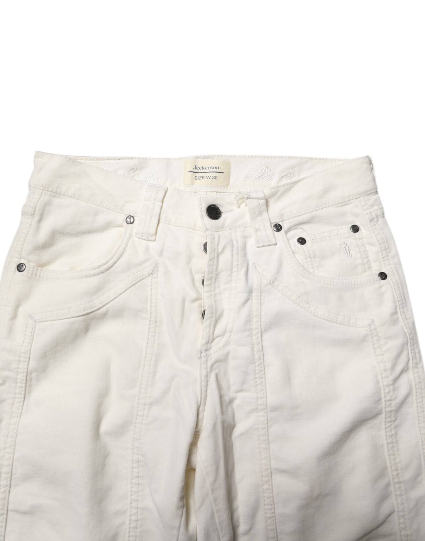 Jeckerson Weiße Baumwoll-Stretch-Jeans mit gerader Passform für Männer aus Denim