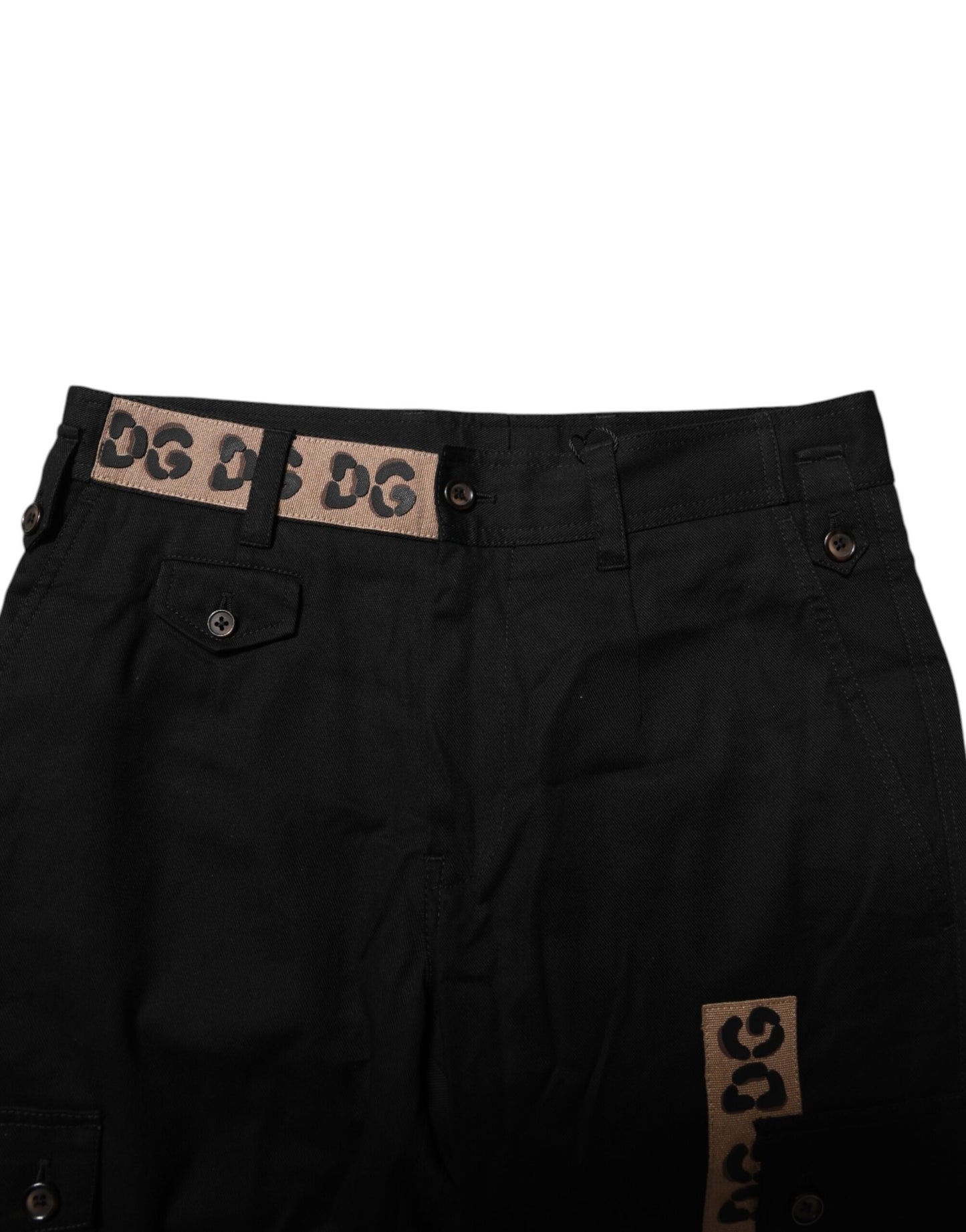 Dolce & Gabbana Schwarze Baumwoll-Cargo Freizeithose