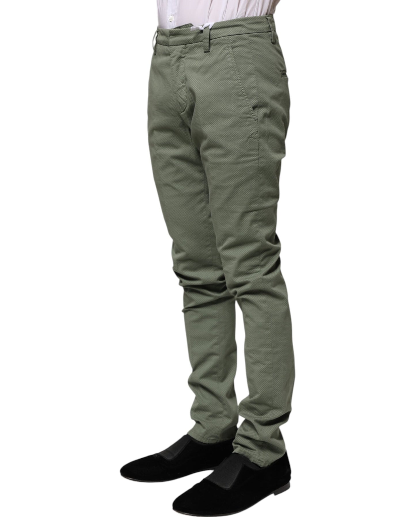 Dondup Grüne Skinny Fit Freizeithosen mit mittlerer Taille