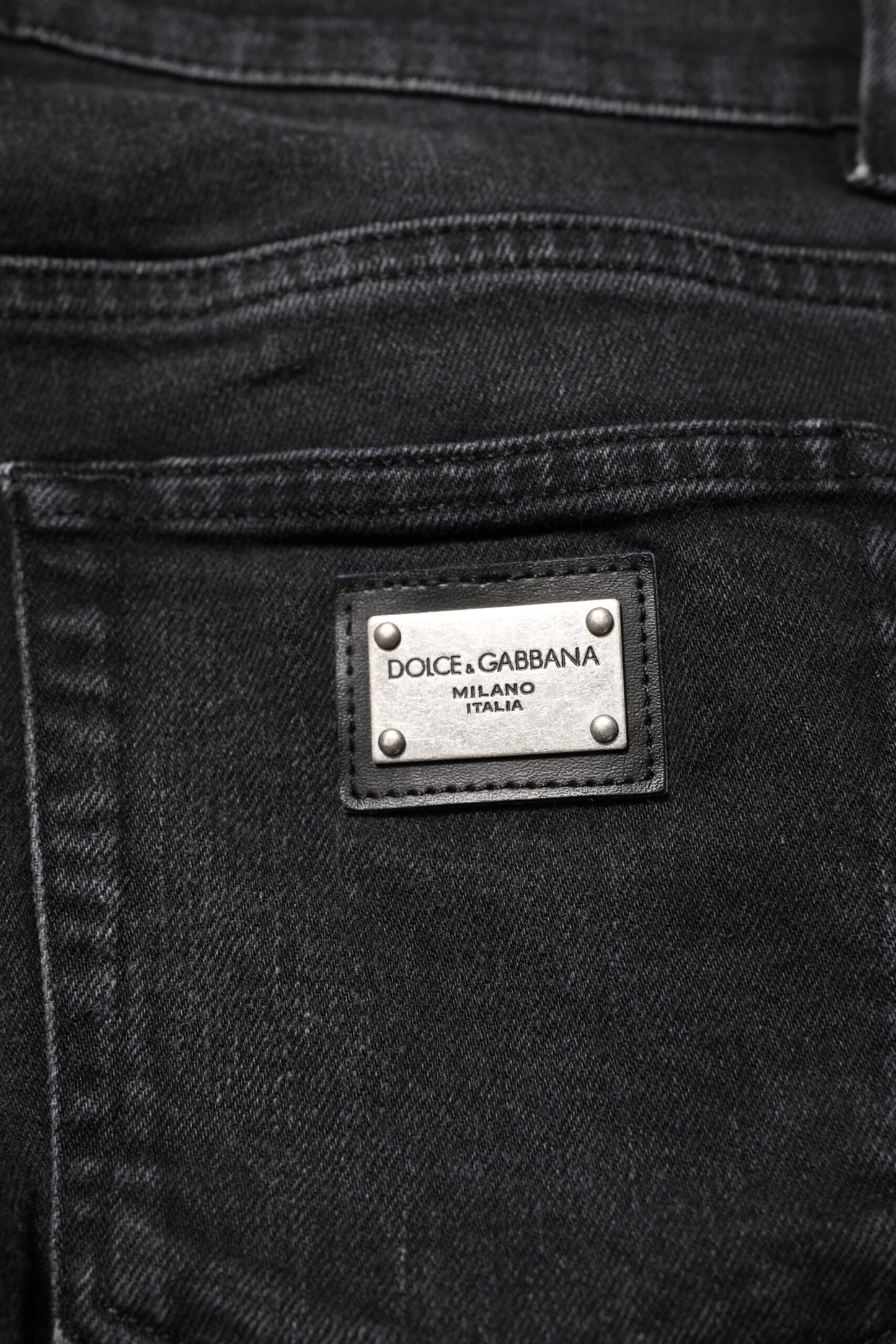 Dolce & Gabbana Schwarz Baumwolle Skinny Männer Denim Jeans