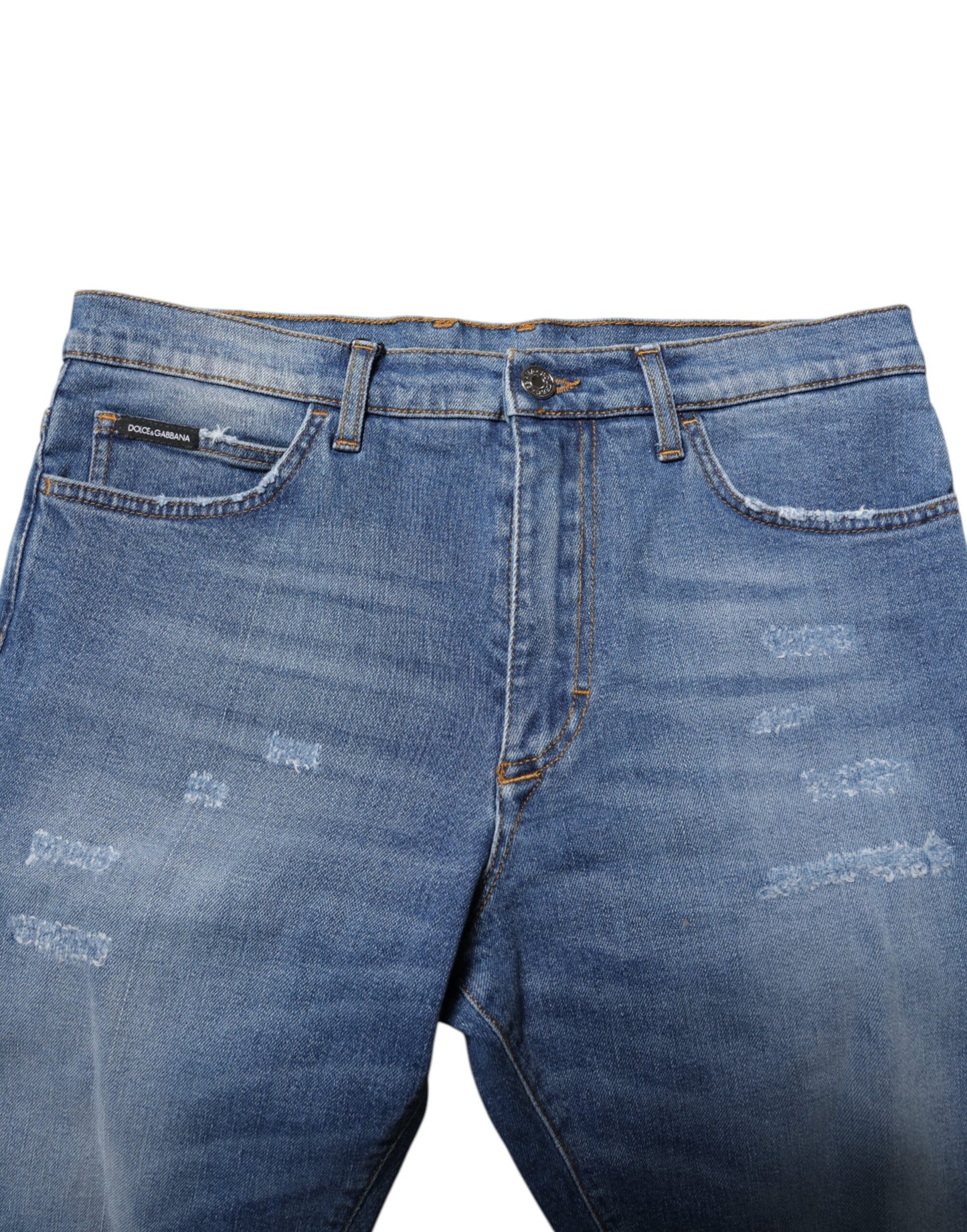 Dolce & Gabbana Blaue Baumwolle Stretch Herren Denim Bermuda Shorts