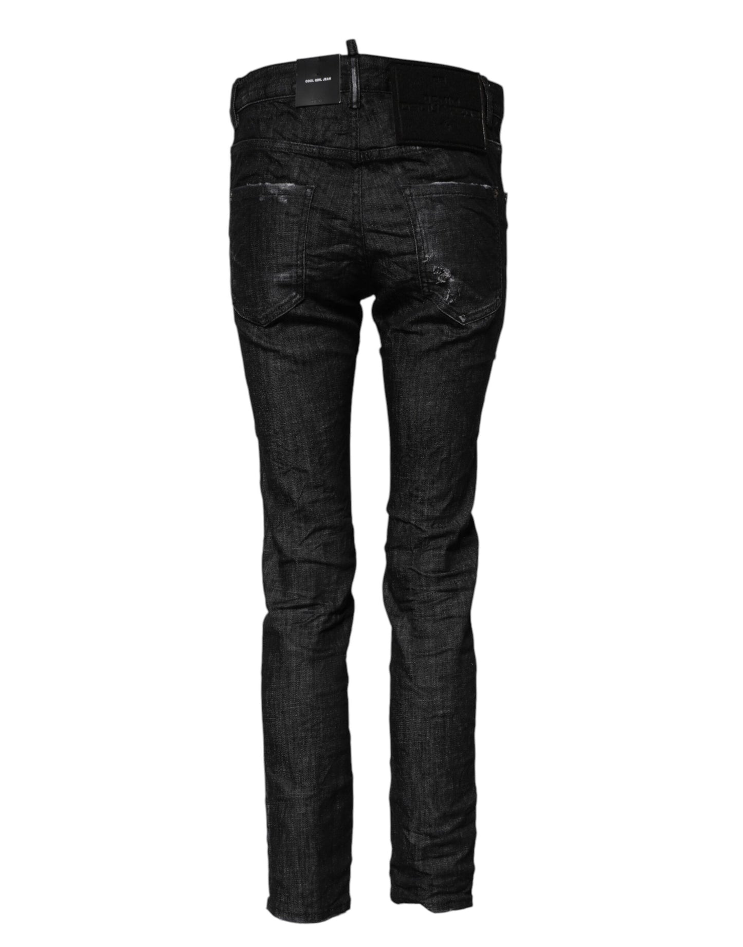 Dsquared² Schwarze Skinny-Jeans aus gewaschener Baumwolle mit mittlerer Taille