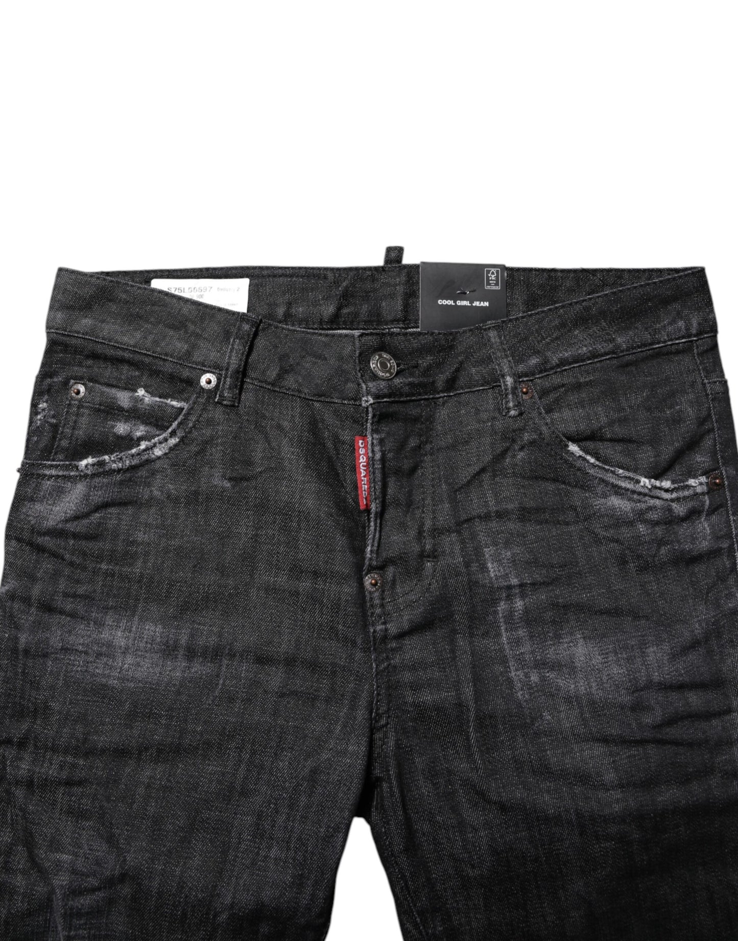 Dsquared² Schwarze Skinny-Jeans aus gewaschener Baumwolle mit mittlerer Taille