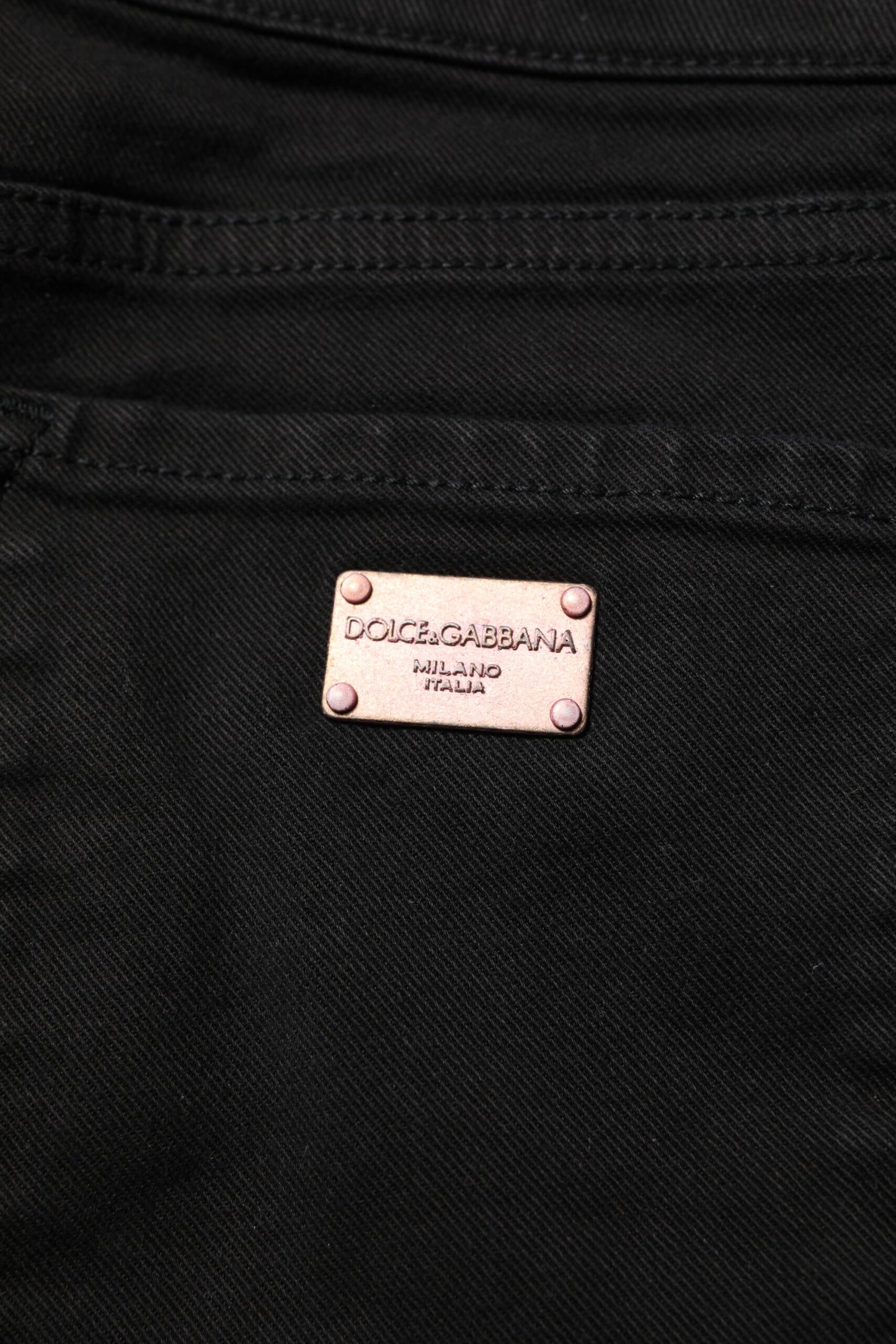 Dolce & Gabbana Schwarze Skinny Denim-Jeans mit mittlerer Taille aus Baumwolle