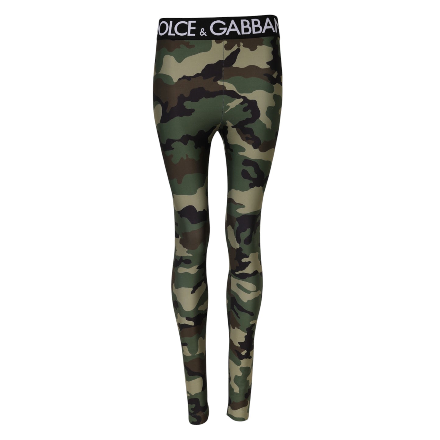 Dolce & Gabbana Multicolor Camouflage DG Taille Leggings Hose