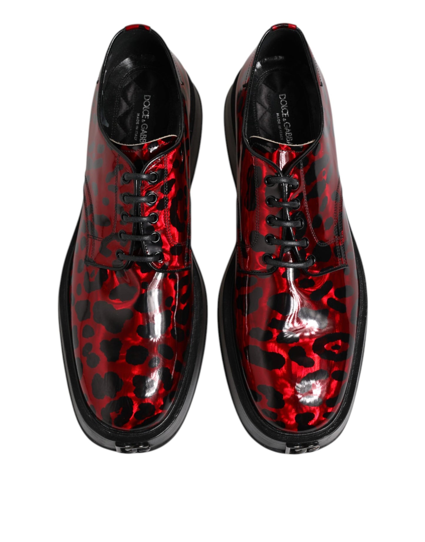 Dolce & Gabbana Rot Leopard Derby Formal Männer Kleid Schuhe