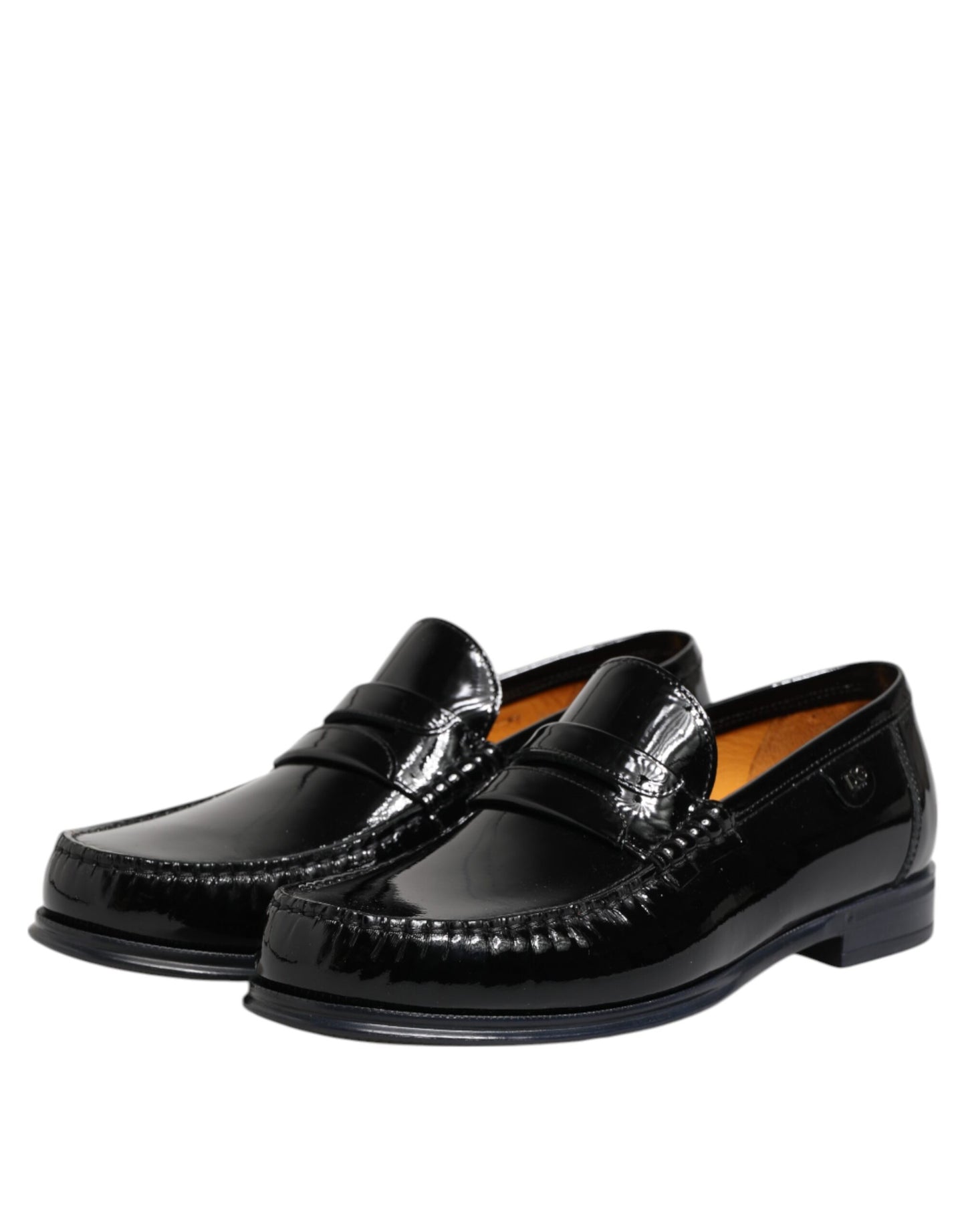 Dolce & Gabbana Schwarz Leder Slip On Loafers Kleid Schuhe