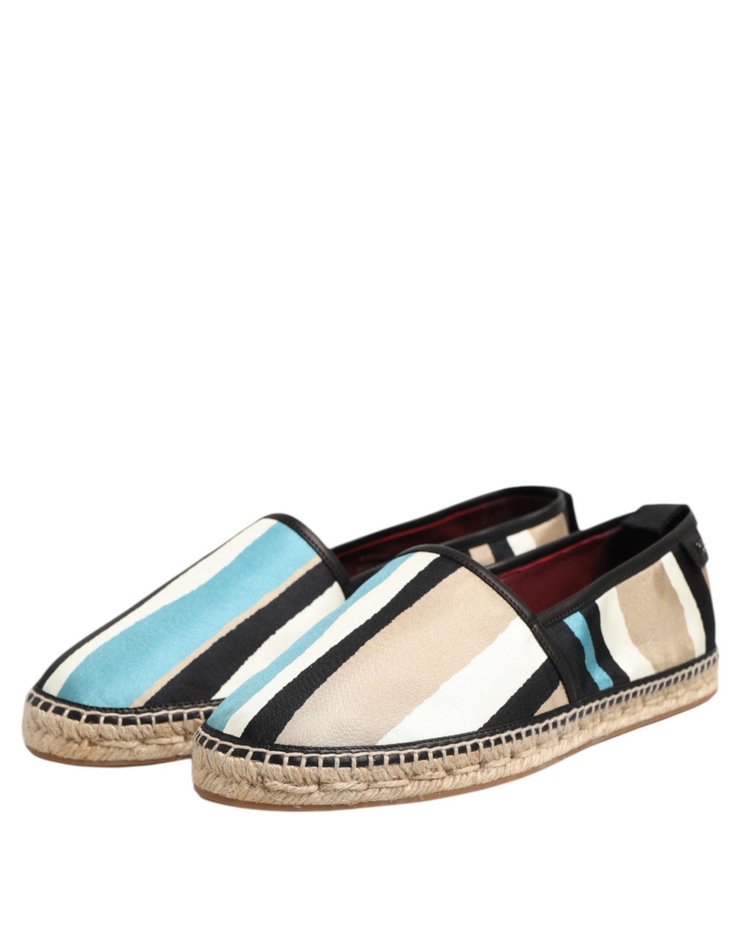Dolce & Gabbana Mehrfarbig gestreifte flache Espadrille-Schuhe aus Canvas