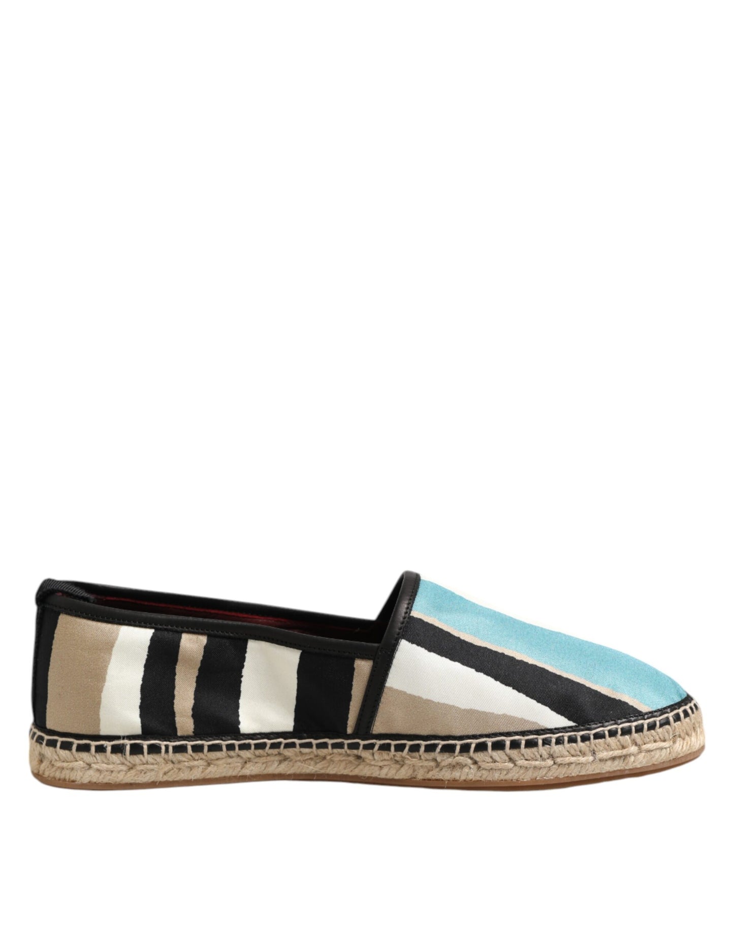 Dolce & Gabbana Mehrfarbig gestreifte flache Espadrille-Schuhe aus Canvas