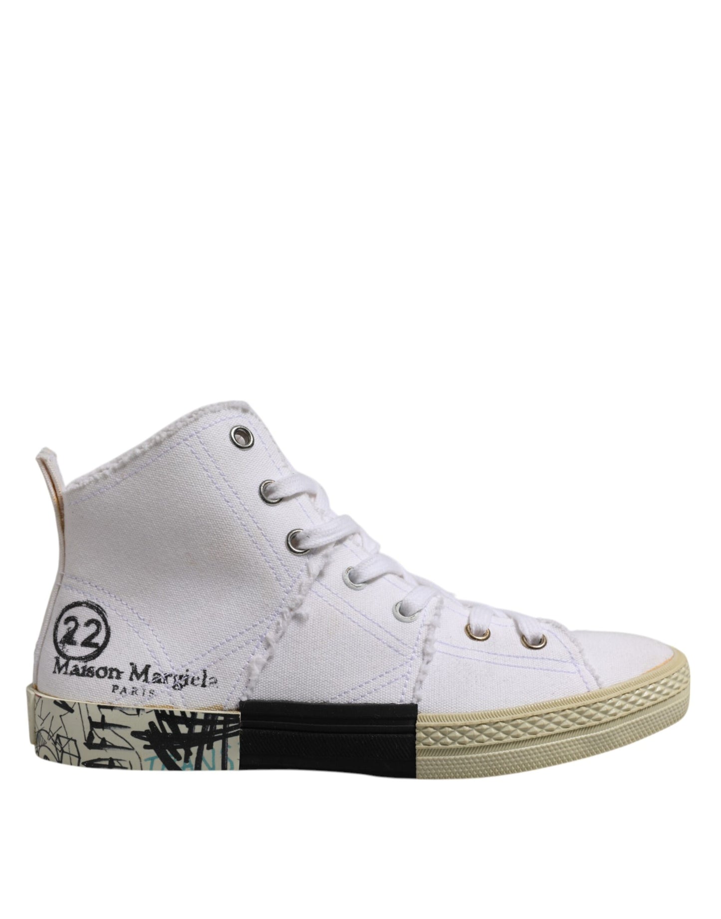 Maison Margiela Weiß Lace Up Mid Top Frauen Turnschuhe Schuhe