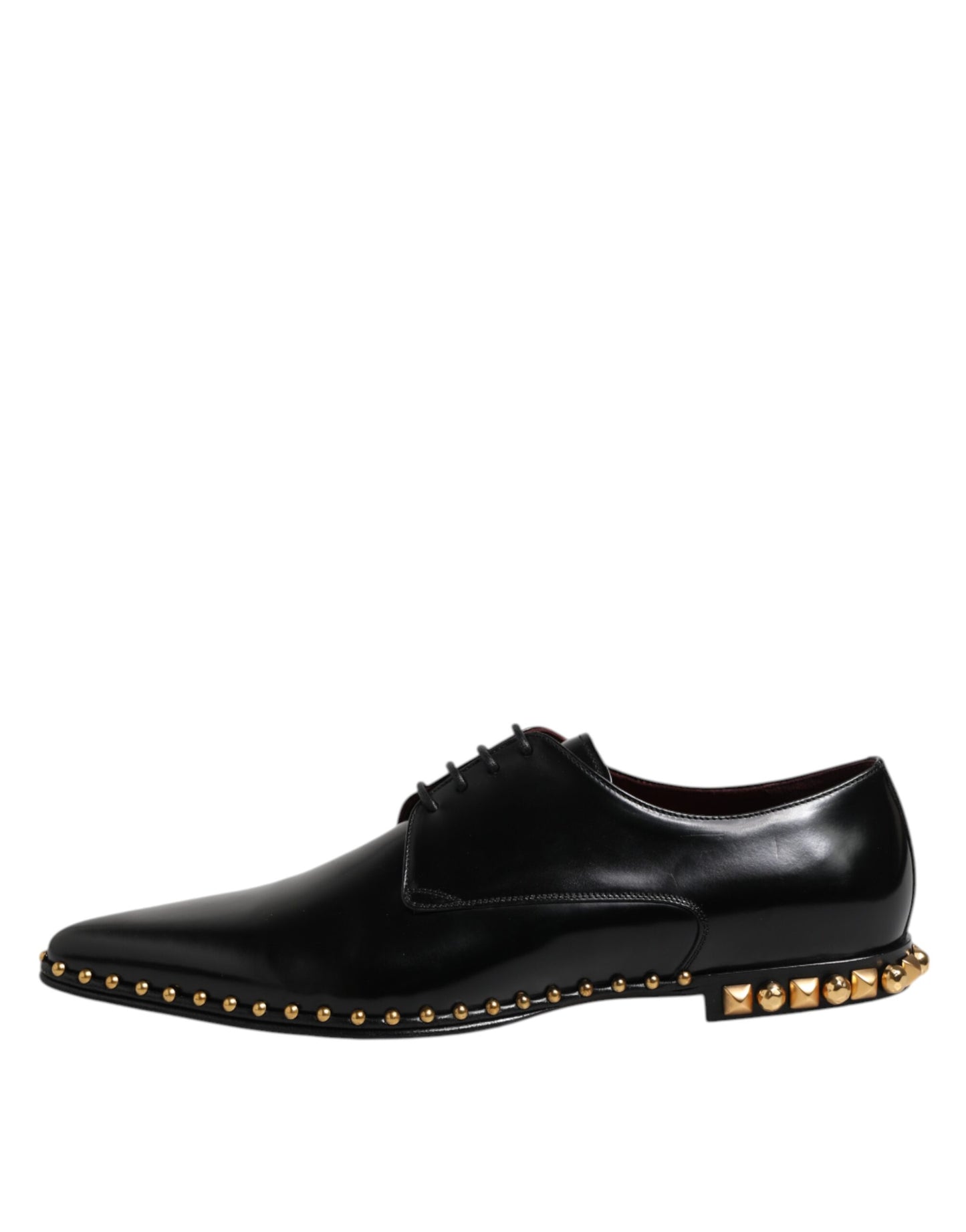 Dolce & Gabbana Schwarz Leder Nieten Derby Männer Kleid Schuhe