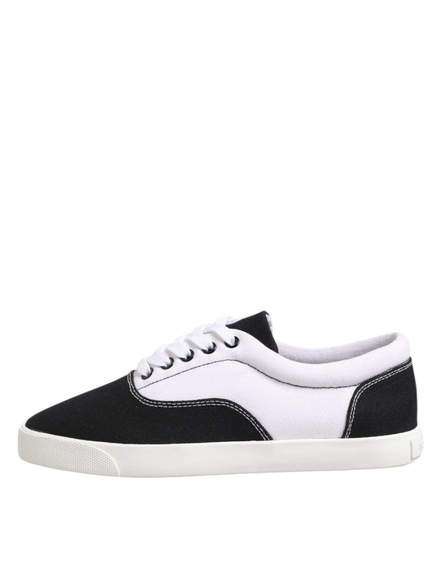 Dolce & Gabbana Schwarz Baumwolle Canvas Lace Up Männer Turnschuhe Schuhe